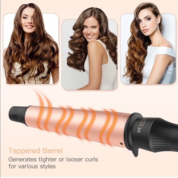 BESTOPE Curling Wand 1-1.5 Inch with Heat Resistant Glove - Picture 6 of 12